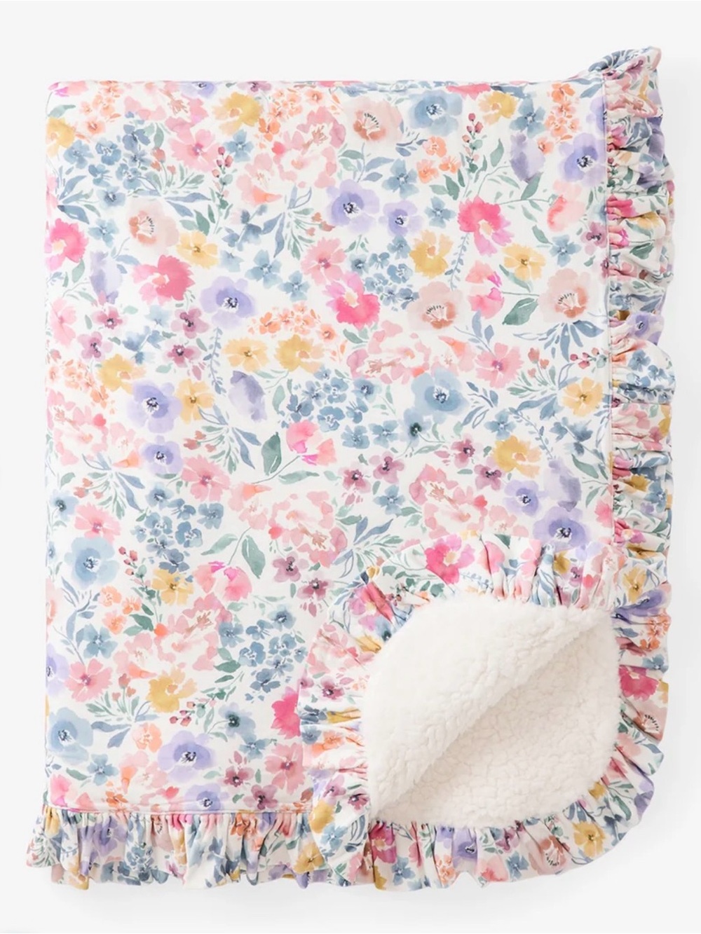 🆕Little Sleepies Tiny Blooms Ruffle Mini Cloud Blanket